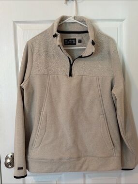 Billabong Beige Half-Zip Fleece Pullover, XL